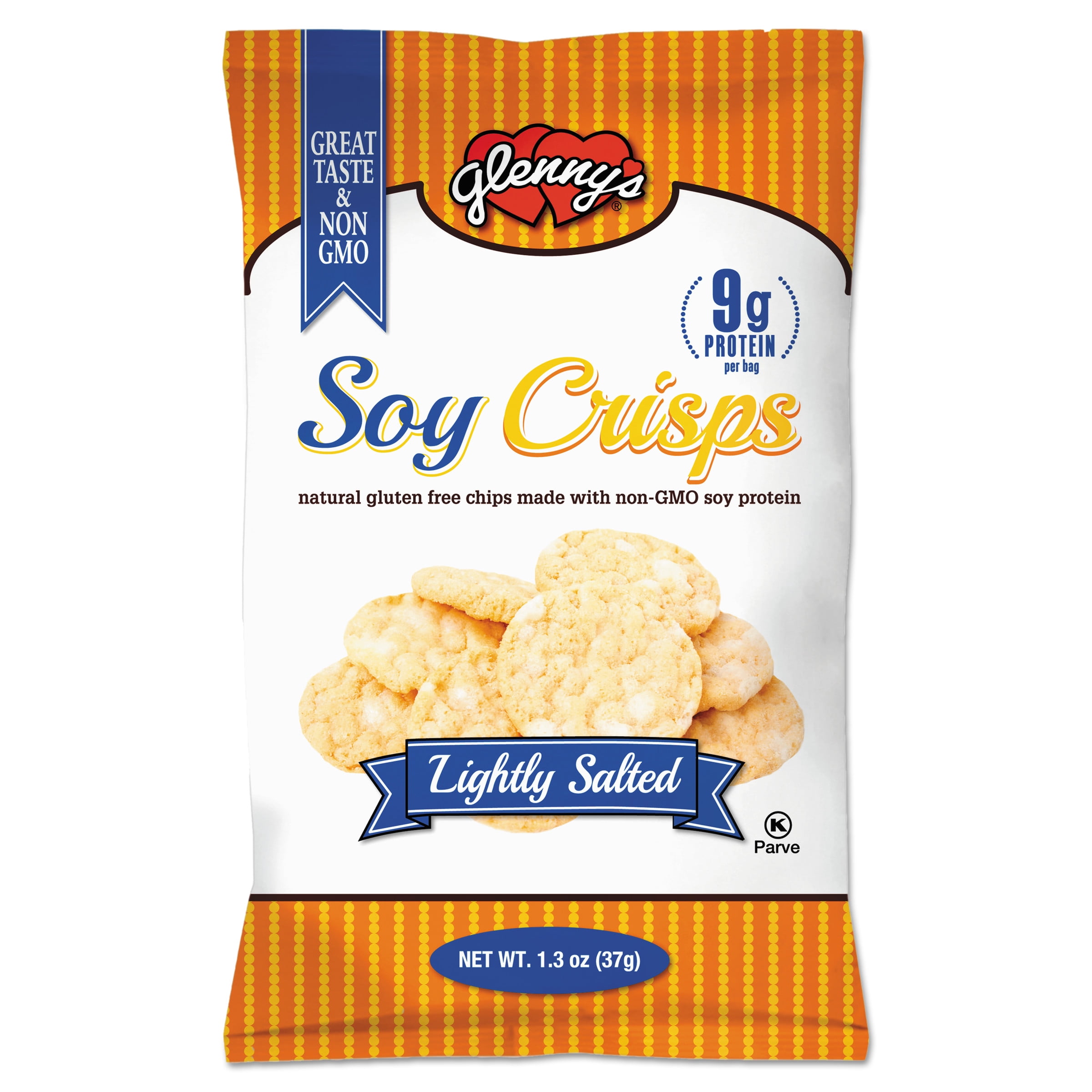 glenny's Soy Crisps, Lightly Salted, 1.3oz SingleServe Bag
