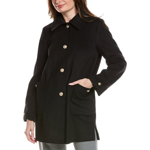 Tahari womens  Paula Wool-Blend Coat, m, Black
