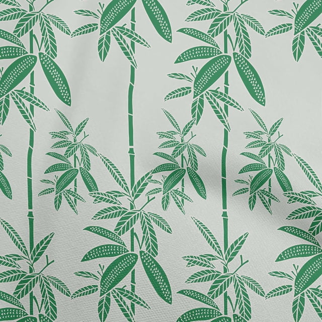 oneOone Viscose Chiffon Green Fabric Tropical Palm Tree Sewing Craft Projects Fabric Prints By Yard 42 Inch Wide