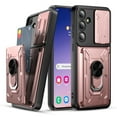 thumbnail image 3 of Innens Case with 2Pcs Screen Protector for Samsung Galaxy S24 Ultra/S24 Plus/S24 Card Slot Wallet Finger Ring Holder Cover, Pink, 3 of 18