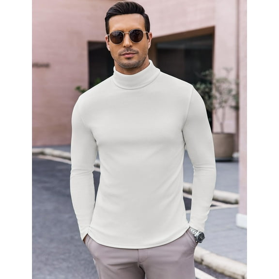 Ekouaer Men's Turtleneck Long Sleeve Turtle Neck Shirts