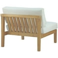 thumbnail image 5 of Modway Bayport Outdoor Patio Solid Teak Wood Armless Chair in Natural/White, 5 of 5