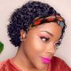 thumbnail image 1 of Peluca de cabeza de cabeza de cabeza corta peluca de cabello humano pelucas de diadema de bob rizado para mujeres negras pixie corta media peluca sin glú 150% densidad natural negro 6 pulgadas esquí esquí Gafas de esquí, 1 of 5