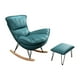 thumbnail image 5 of Sillón,Mecedora tapizada moderna Sillón confort,Lazy Chair Sillón elegante para sala de estar,Respaldo del sillón del sillón del del ocio,Sillón de espacio pequeño Balcón Verde, 5 of 8