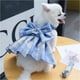 thumbnail image 1 of Arneses para perros pequeños, cachorros, gatos, conejos, ropa a cuadros, vestidos con lazo y correa para chihuahua., 1 of 7