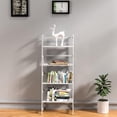 thumbnail image 5 of GVN Storage Shelves, Bookshelf Stand,Book Shelf, White Bookshelf, Ladder Bookcase, 4 Tier Tall Book case for Bedroom, Living Room, Office, 5 of 9