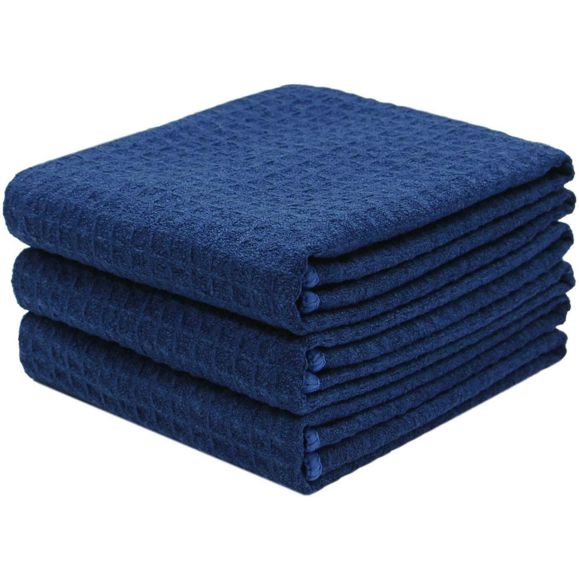 Microfiber Waffle Weave Kitchen Towel Set Thick Washcloth Dish Cloth Kitchen Cleaning Tea Towel 3 Pack 16inch X 24inch Navy Blue Walmart Canada