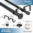 thumbnail image 3 of Urbanest Bouton Manhattan 1" 3/4" Double Drapery Curtain Window Rod Set - 84" to 120", Black, 3 of 6