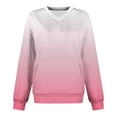 thumbnail image 2 of JUSLIO Womens Blouses Relaxed Fit with Pockets Sweatshirts Graphic Long Sleeve V Neck Sweatshirts Pink XL, 2 of 5