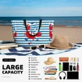 thumbnail image 5 of Wukai Red Funny Crab on Blue Stripe Print Zipper Bag,large Beach Tote Bag,Waterproof Sandproof Bag,Grocery and Picnic Tote Travel Bag, 5 of 5