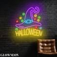 thumbnail image 2 of Glowneon Halloween Witch Hat Wall Decor, Halloween Party Led Wall Art, 2 of 5