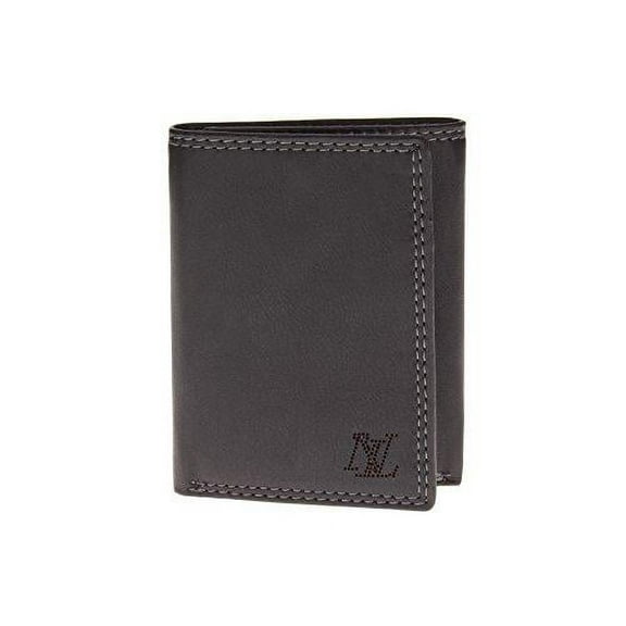 Luciano Natazzi Men's Nappa Leather RFID Blocking Slim Trifold Wallet Black