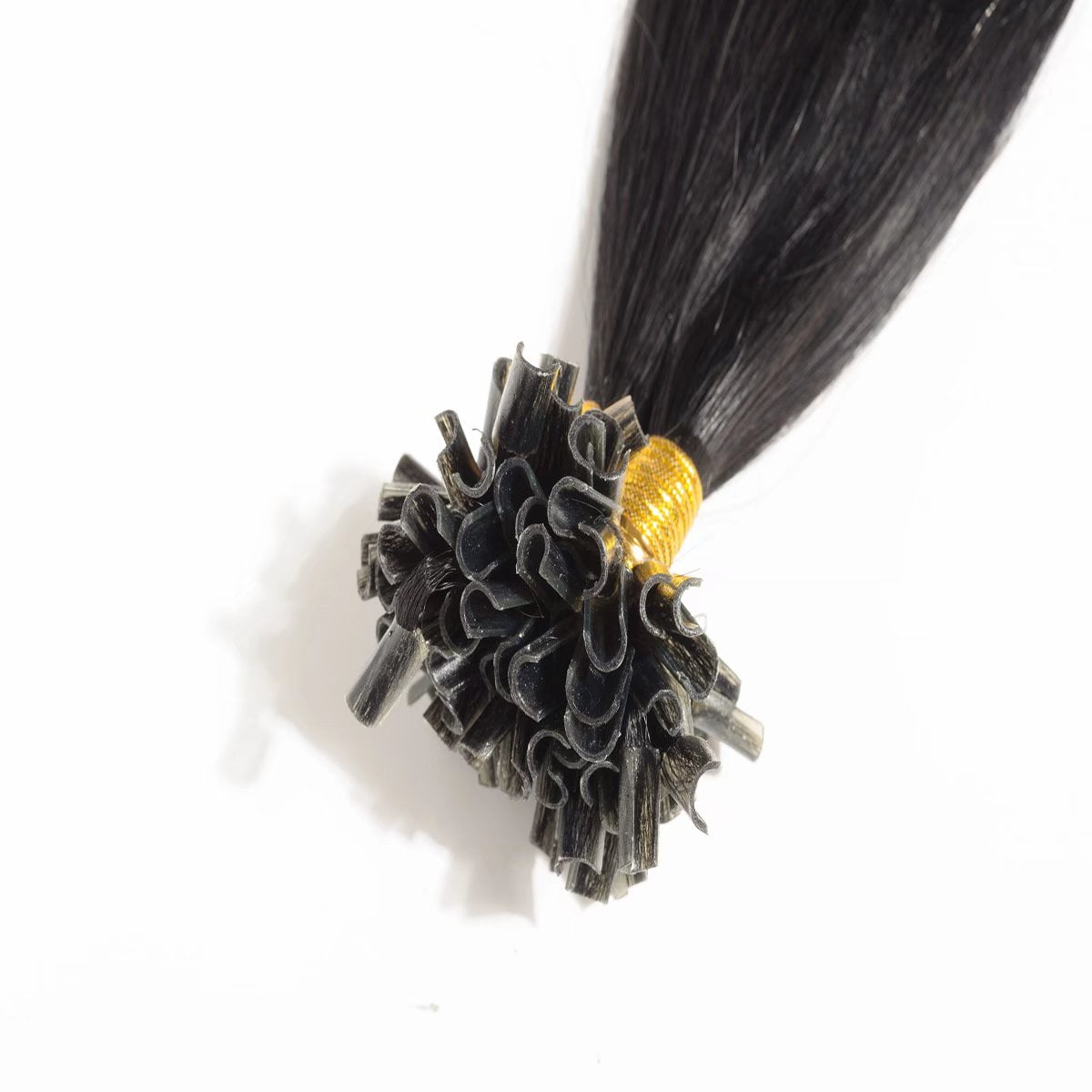 MY-LADY 100S Nail U Tip Fusion 100% Remy Human Hair Extensions Keratin Pre Bonded Hairpiece Straight 0.5g/s, #01 Jet Black, 20inch