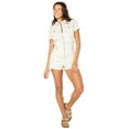 thumbnail image 2 of Celebrity Pink Juniors Zip Front Denim Romper, Sizes XS-XXXL, 2 of 5