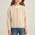 thumbnail image 7 of yillto Girls Cardigan Sweater Button down Knit Long Sleeve Lightweight Cardigans Crewneck Fall Clothes, 7 of 7