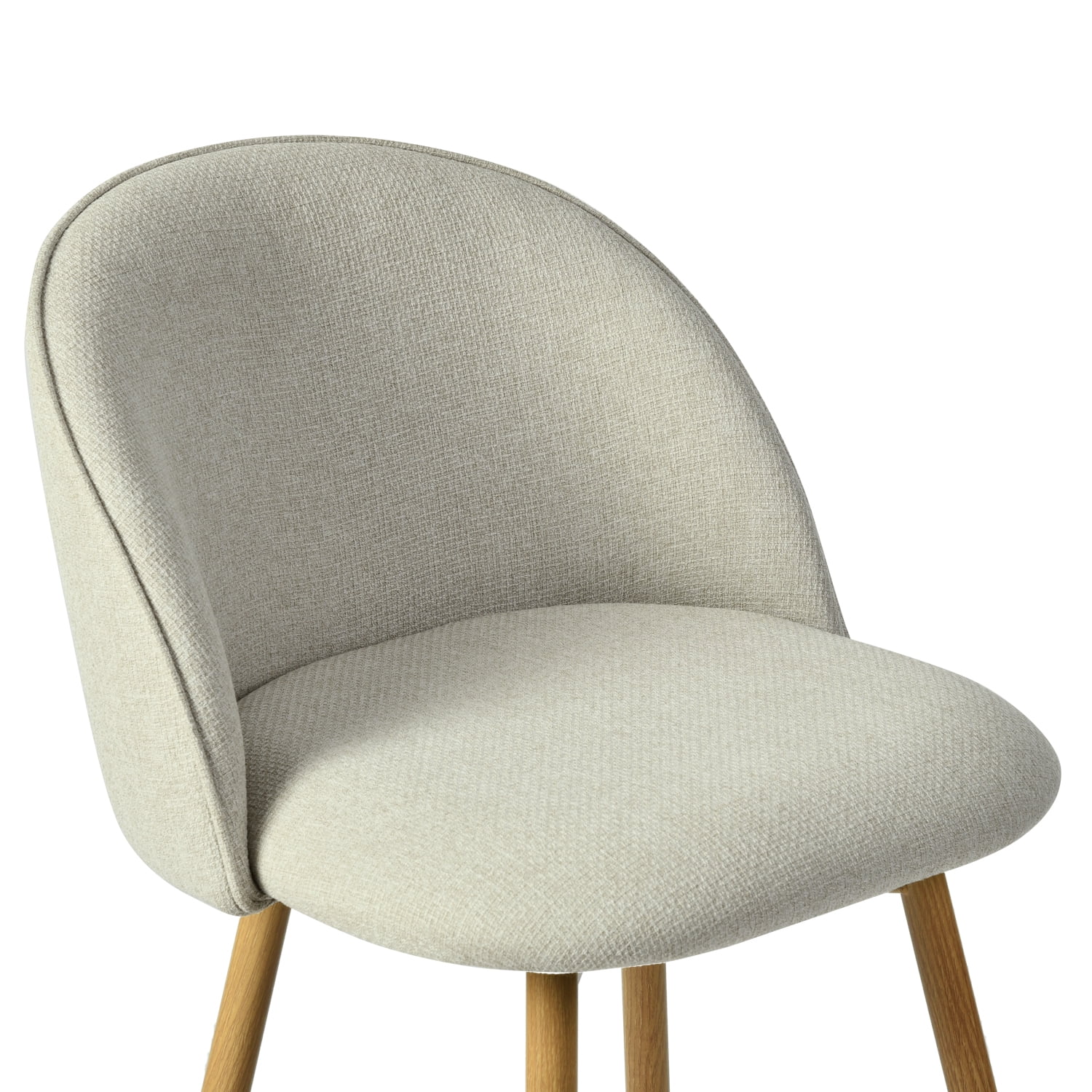 Homy Casa 26" Counter Height Bar Stool, 360° Swivel Upholstered Kitchen Island Chair, Beige