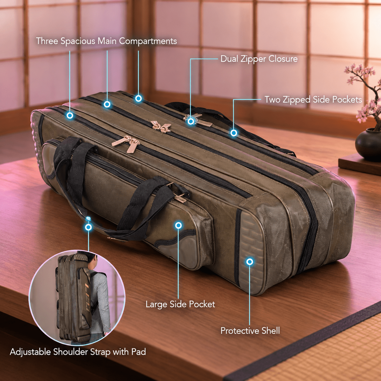 1680d Fishing Rod Case Potable 3 Layer 90cm Waterproof Ice