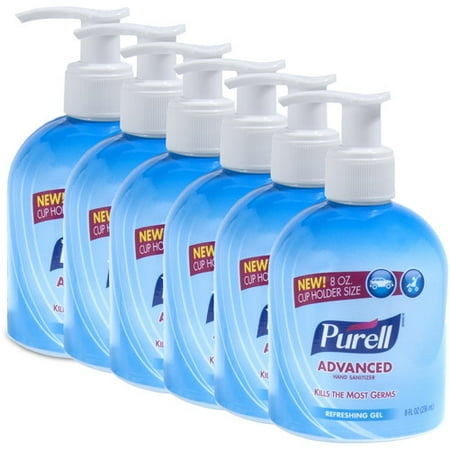 PURELL Advanced Refreshing Gel Hand Sanitizer, 8 fl oz, Pack of 6