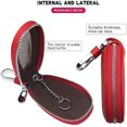 thumbnail image 2 of Funda universal de primera calidad para llavero de coche, de cuero genuino, para llavero inteligente de coche, para llavero remoto, color rojo, 2 of 5