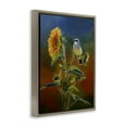 thumbnail image 4 of Stupell Industries Western Kingbird & Flower Plants & Flowers Painting Brown Floater Framed Canvas Art Print Wall Art, 25 x 31, 4 of 10