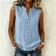thumbnail image 5 of SwiftWear Women's Summer Button Down Tank Top Soft V-Neck Sleeveless Cami, Relaxed Fit Casual Cotton Tunic Tops, 5 of 9