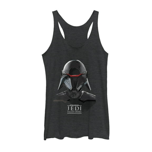 Women's Star Wars Jedi: Fallen Order Second Sister Mask Racerback Tank Top Black Heather Small