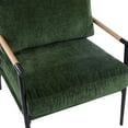 thumbnail image 5 of GDF Studio Modern Armchair with Metal Frame, Wood Accents, and Plush Cushions, Black, 5 of 9