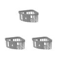 thumbnail image 2 of Transemion Practical bathroom storage Plastic Bathroom Kitchen Storage Rack Organizer Shower Shelf bathroom storage suction shelf Grey 3Set, 2 of 6