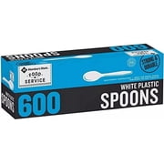 Member''s Mark Heavyweight White Plastic disposable (Spoons , Forks ,Knives) Great for home, office and picnics (Spoons)