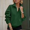 thumbnail image 4 of larppty Womens Half Zip Oversized Sweatshirts Fleece Hoodies 2025 Trendy Long Sleeve Pullover Tops Y2k Fall Outfits (Green, S), 4 of 8