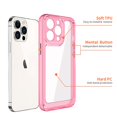 thumbnail image 3 of For Apple iPhone 11 (6.1") Ultra-Thin Transparent Hybrid Soft Silicone Rubber TPU and Hard PC Shockproof Tone Frame Bumper Cover ,Xpm Phone Case [ Pink ], 3 of 5