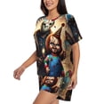 thumbnail image 2 of Lsque Chucky Women's Short-Sleeved Pajama Set - 2 Piece Soft and Lightweight Sleepwear Set-XX-Large, 2 of 9