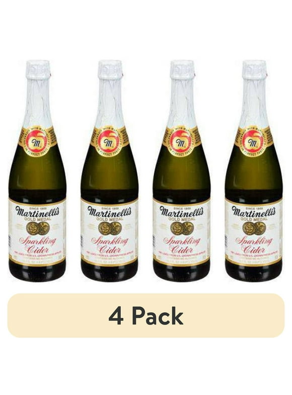 (4 pack) Martinelli's Gold Medal Sparkling Apple Cider with 100% Pure Juice, 25.4 fl oz