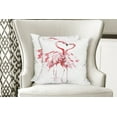 thumbnail image 4 of Ambesonne Flamingo Throw Pillow Cover 2 Pack, Lovers Kissing, 24", Dark Coral White, 4 of 6