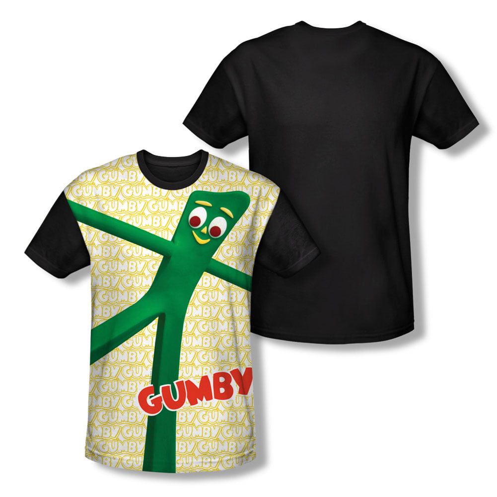 Gumby Stretched Adult Black Back 100% Poly T-shirt 