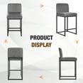 thumbnail image 4 of Summit Living 24 inch Bar Stools with Back Set of 2 for Kitchen Dining, Faux Leather Counter Stools, Gray, 4 of 9
