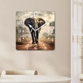 thumbnail image 4 of 10 Inch Wall Clock Battery Operated Square Clock for Office, Kitchen, Outdoor, Living Room,Elephant Animal on Green Woodland Forest Creative, 4 of 4