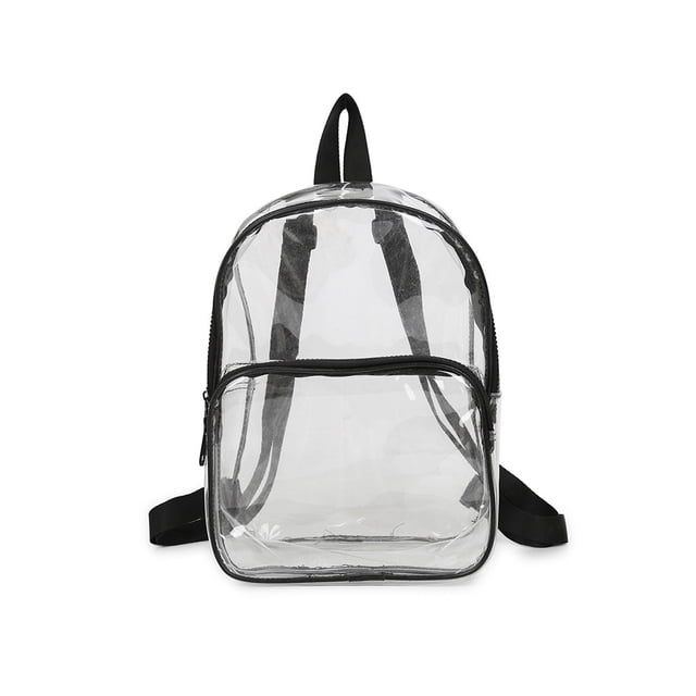 Clearance Mochila transparente versátil con lentejuelas para mujer, bolso de estudiante multiusos a la moda