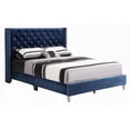 thumbnail image 5 of Navy Blue Full Upholstered Transitional Bed - Sturdy & Durable, 5 of 6