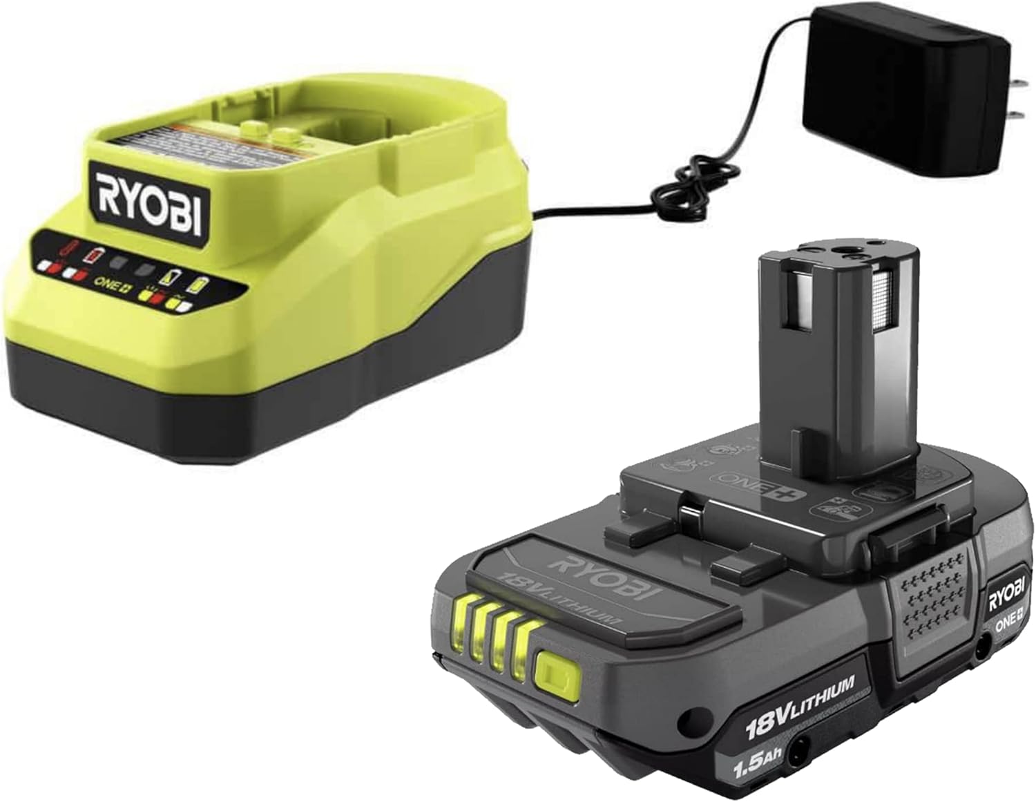 BUHO Cordless Glue Gun Bundle with 18 Volt Ryobi Tool, Battery, Charger, Glue Sticks, and Flashlight