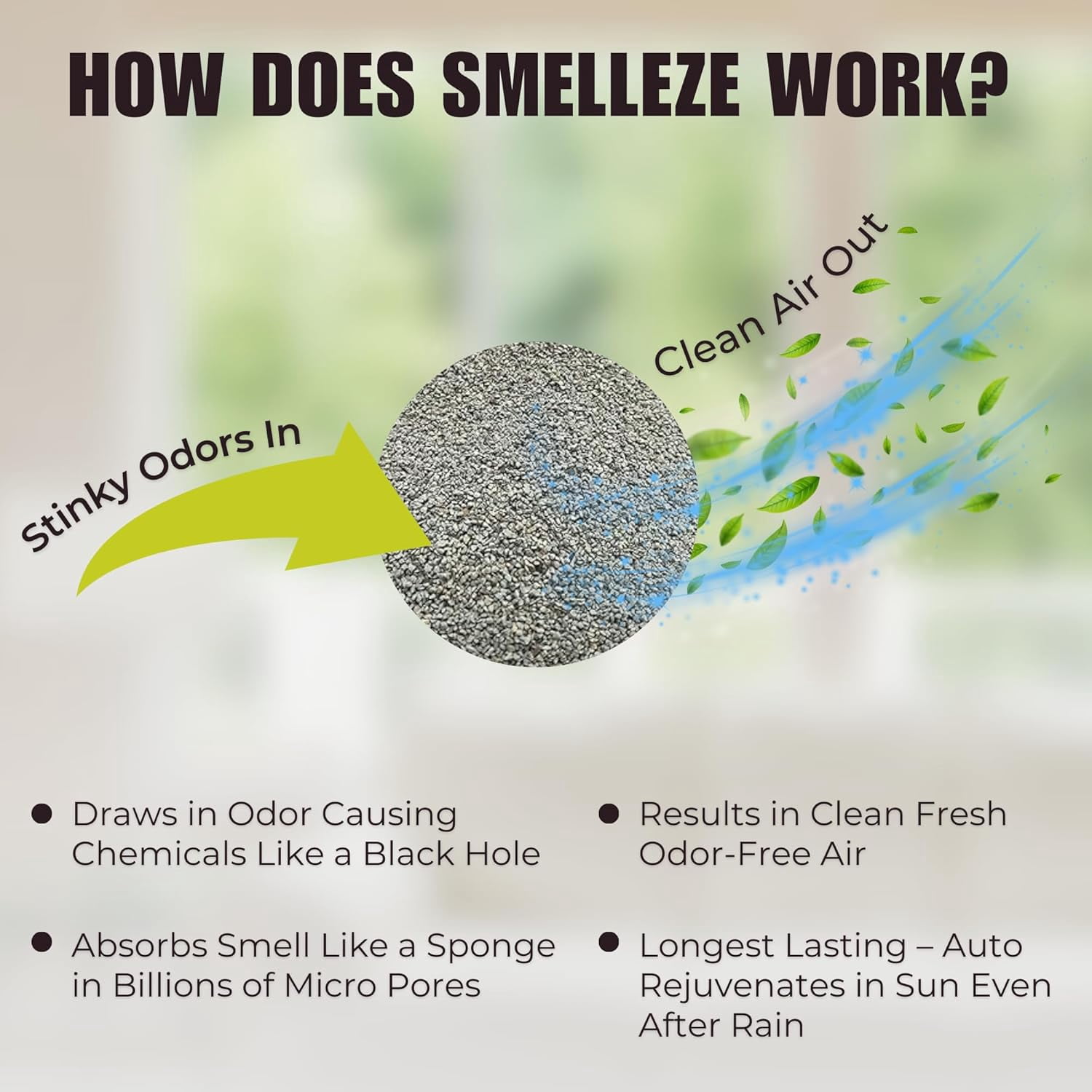 SMELLEZE Natural Rabbit Odor Eliminator Deodorizer 2 lb Granules