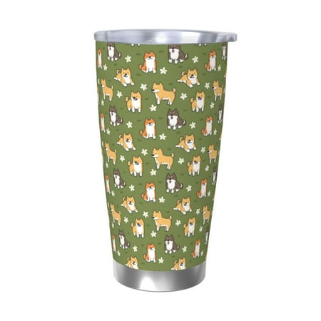 

Vsdgher Shiba Inu Dog And Flower 20 Oz Stainless Steel Vacuum Insulated Travel Mug Coffee Cup for Home Office Outdoor Works Great for Ice Drinks and Hot Beverage -Without Straw