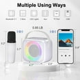 thumbnail image 3 of Karaoke Machine for Kids, Mini Portable Bluetooth Karaoke Speaker with 2 Wireless Mics and Colorful Lights for Kids Adults, Gifts Toys for Girls Boys Family Home Party, 3 of 8