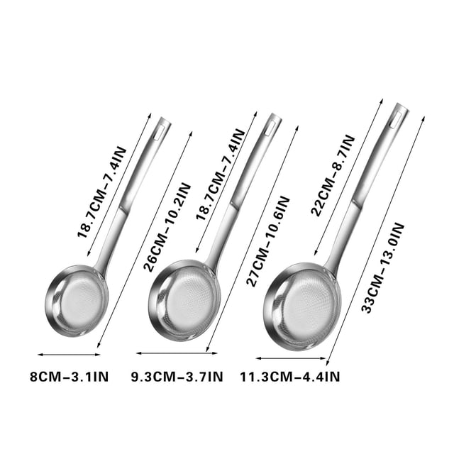 TIMIFIS Colander Spoon Stainless Steel Oil Colander Spoon Multi-functional Filter Spoon Stainless Steel Fine Mesh Oil Skimmer Strainer Net kitchen gadgets Kitchen Gadgets