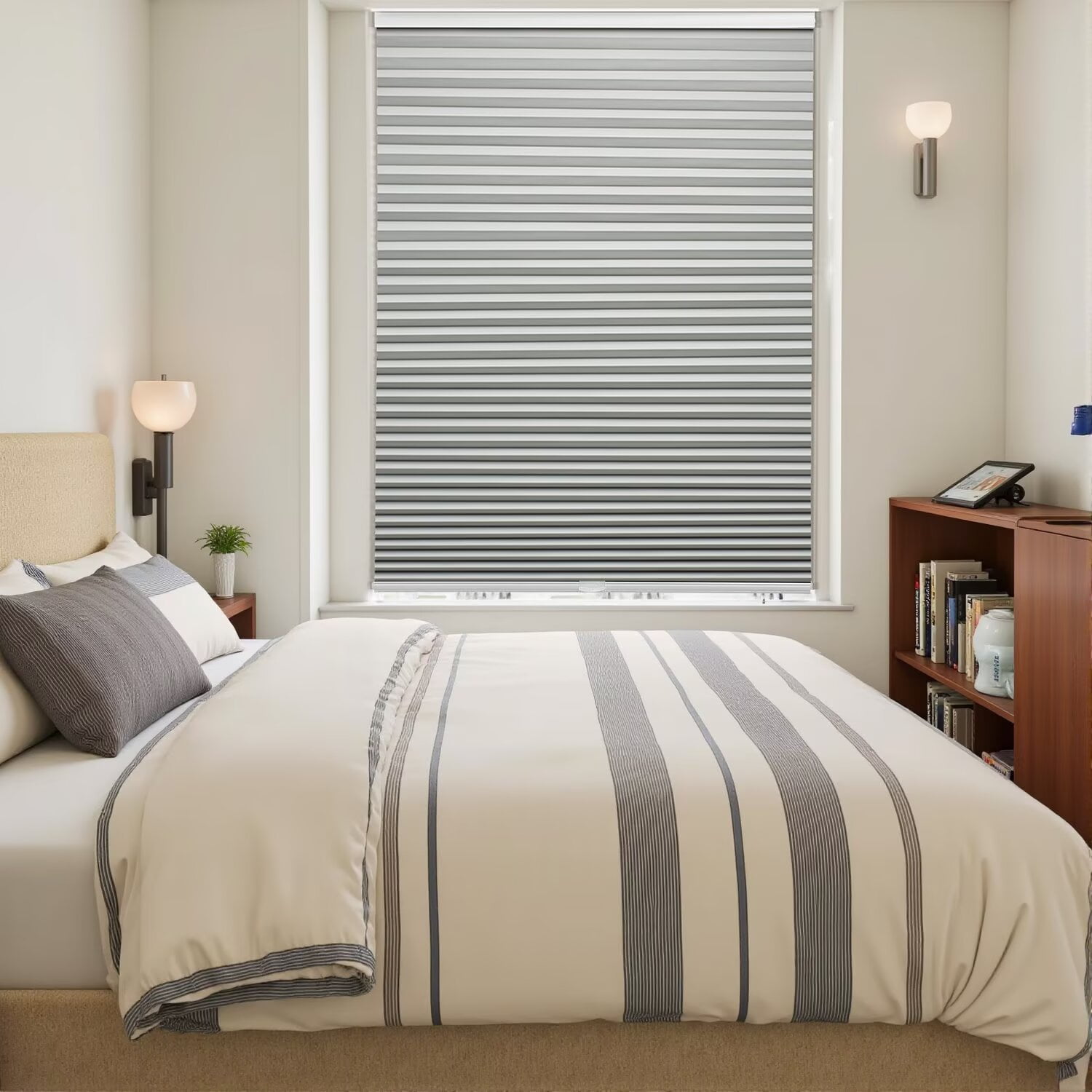 MYshade Cordless Gray-31"W*72"H Blackout Cellular Shades 1.5 inch Honeycomb Blinds for Indoor Windows Insulated Noise Reducing Window Shades & Blinds for Home