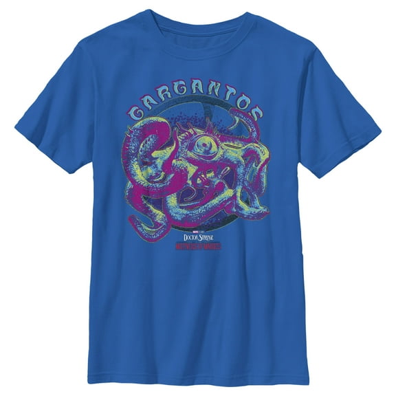 Boy's Marvel Doctor Strange in the Multiverse of Madness Neon Gargantos Graphic Tee Royal Blue Medium