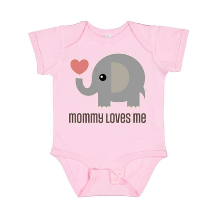 

Inktastic Mommy Loves Me Elephant Boys or Girls Baby Bodysuit