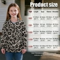 thumbnail image 7 of COEQINE Girls Quarter Zip Sweatshirt Pullover, Loose Fit Long Sleeve Fall Tops with Collar, Soft Polyester Fashion Top for Ages 5-6 Machine Washable, Gray Leopard Print, 7 of 7