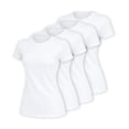 thumbnail image 1 of Knite Paquete 4 Playeras Mujer Algodon Basica Casual Blanca Cuello Redondo, 1 of 6