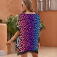 thumbnail image 5 of A Colorful Leopard Print Women's Swimsuit Coverup Summer Beach Cover Up Bathing Suit Dress, 5 of 6